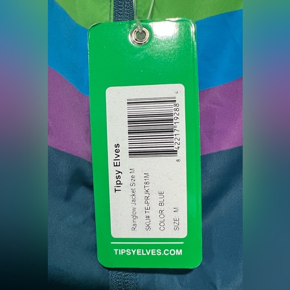 Tipsy Elves Rainbow Windbreaker Jacket Pride Festival Unisex Medium Brand New - Picture 4 of 6